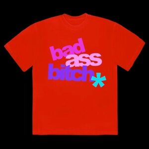 Justin Bieber Bad A$$ B#*ch Red T-Shirt - Large. New condition.